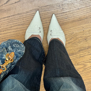 Vintage 90s Kitten Heel Pointed Mule