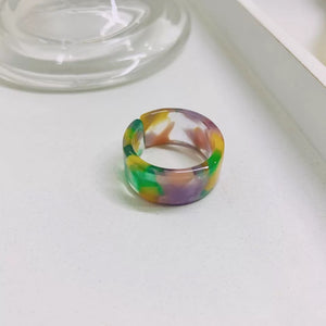 Colorful Acrylic Resin Flat Ring