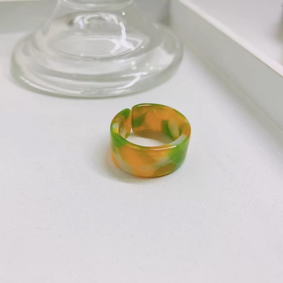 Colorful Acrylic Resin Flat Ring