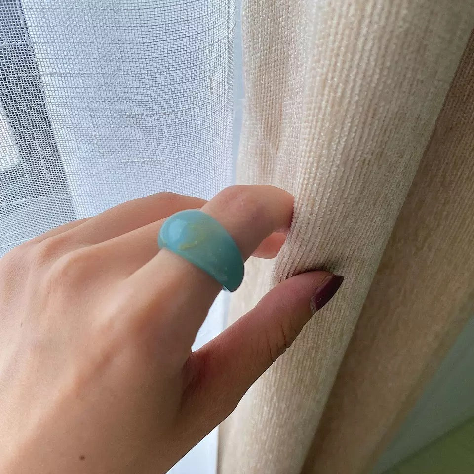 Colorful Acrylic Resin Chunky Ring